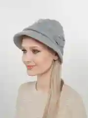 Серебряный шляпа вязаная двойная
