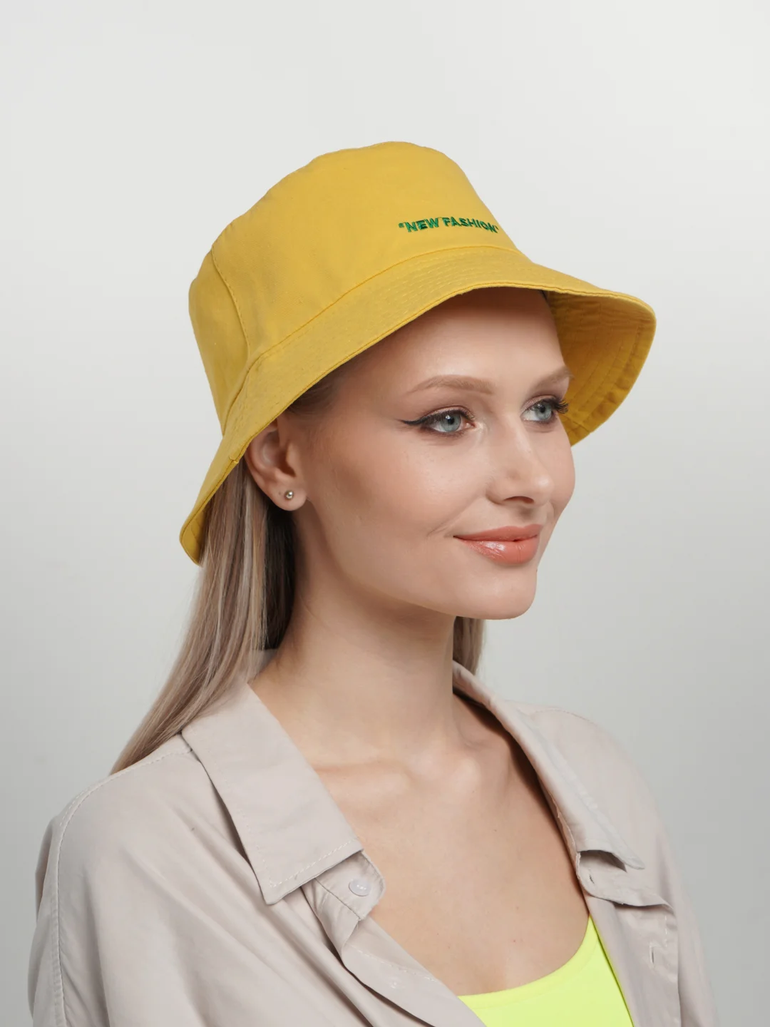 Желтый панама хлопковая