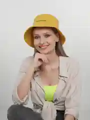 Желтый панама хлопковая