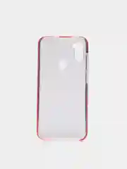 Красный чехол силиконовый Samsung A11, прозрачный, с цветной вставкой