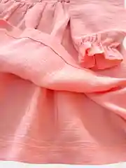 Коралловый детское платье с длинным рукавом из муслина