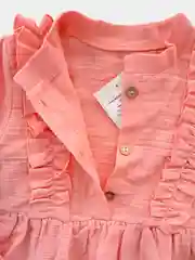Коралловый детское платье с длинным рукавом из муслина