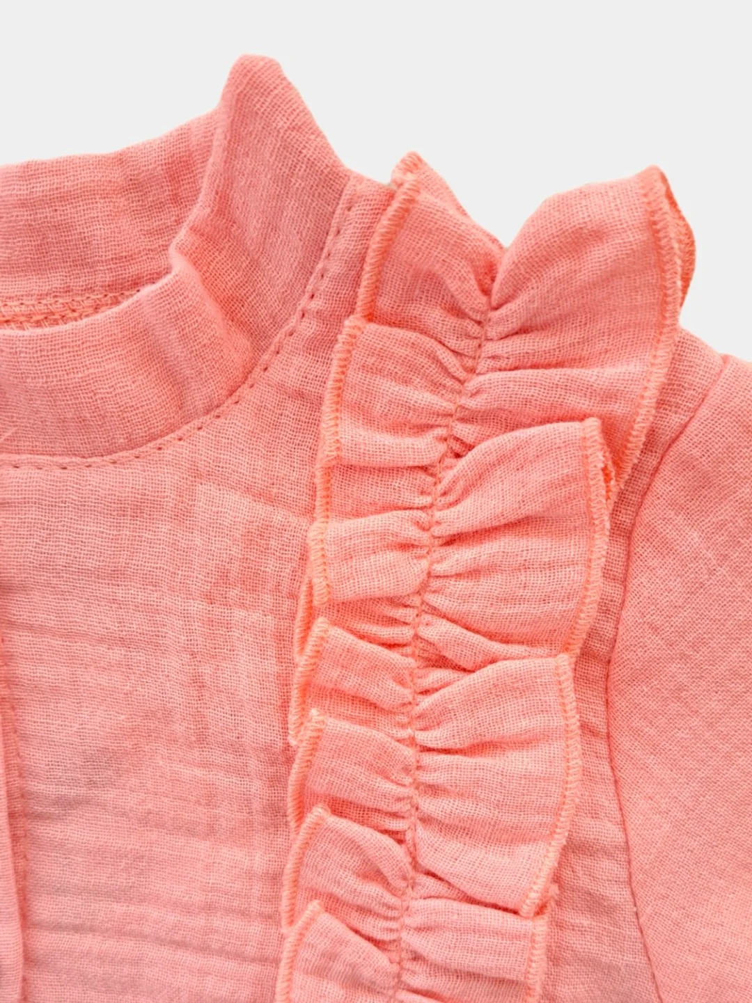 Коралловый детское платье с длинным рукавом из муслина