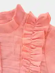 Коралловый детское платье с длинным рукавом из муслина