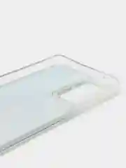 Небесно-голубой чехол Samsung Galaxy A72 (Самсунг Галакси А72) переливающийся жидкий с блестками