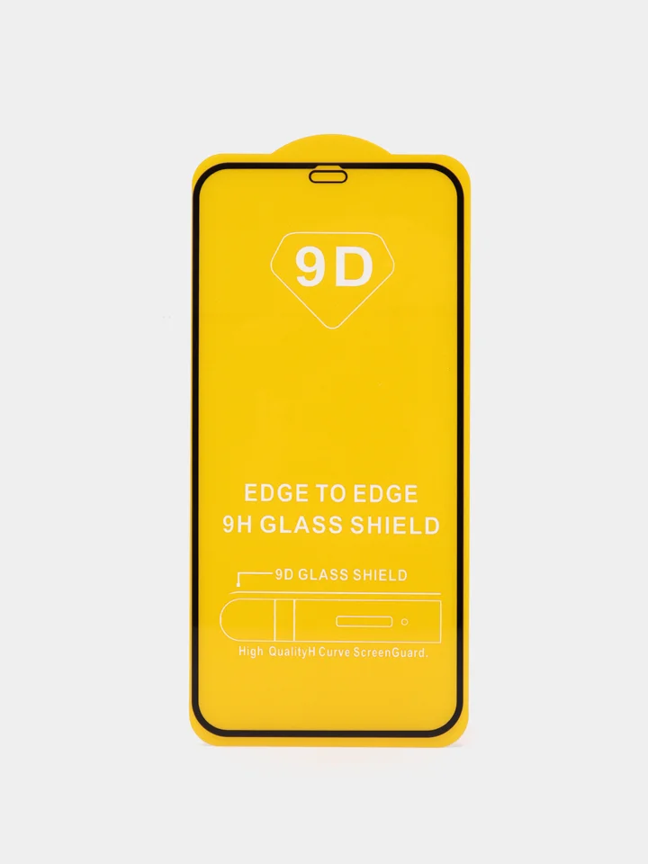 Защитное стекло 9D для iPhone всех моделей с тонкой черной рамкой