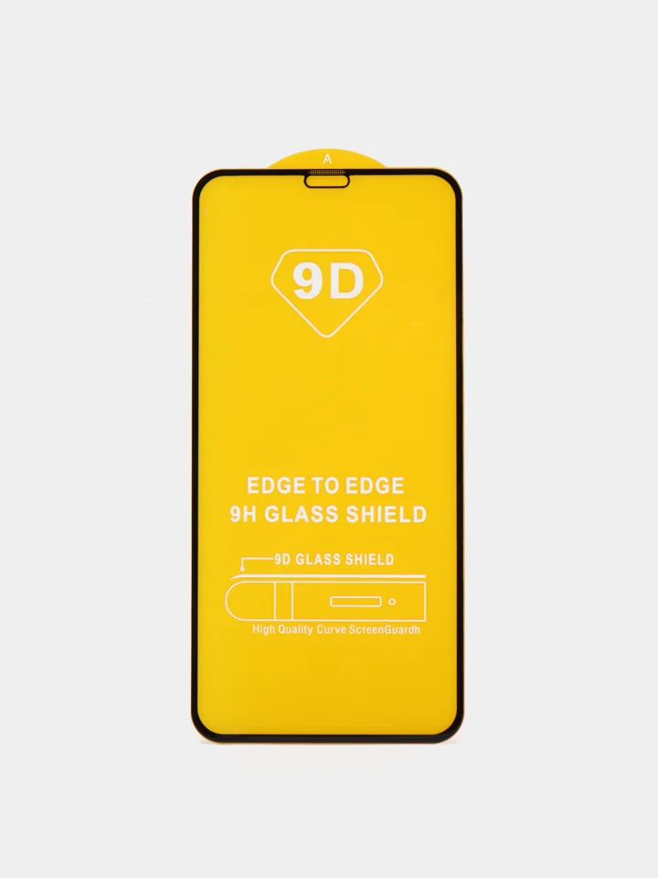 Защитное стекло 9D для iPhone всех моделей с тонкой черной рамкой