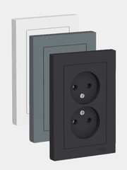 Розетка двойная без заземления Schneider Electric AtlasDesign, в сборе, ATN000120