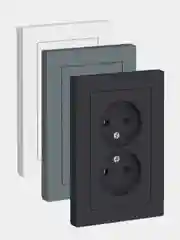 Розетка двойная без заземления Schneider Electric AtlasDesign, в сборе, ATN000120