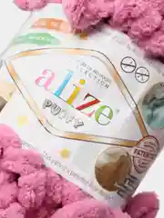 Тёмно-розовый пряжа с большими петельками Puffy Alize (Ализе Пуффи), разные цвета