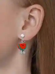 Алый серьги "Фрукты" для девочек