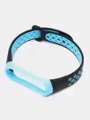 Голубой перфорированный cиликоновый ремешок для Xiaomi Mi Band 3 и Mi Band 4, ми банд 3/4