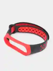 Красный перфорированный cиликоновый ремешок для Xiaomi Mi Band 3 и Mi Band 4, ми банд 3/4
