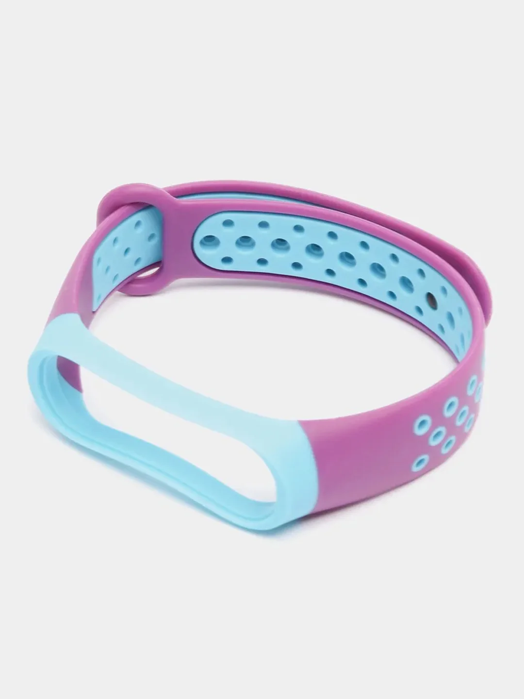 Фиолетовый перфорированный cиликоновый ремешок для Xiaomi Mi Band 3 и Mi Band 4, ми банд 3/4