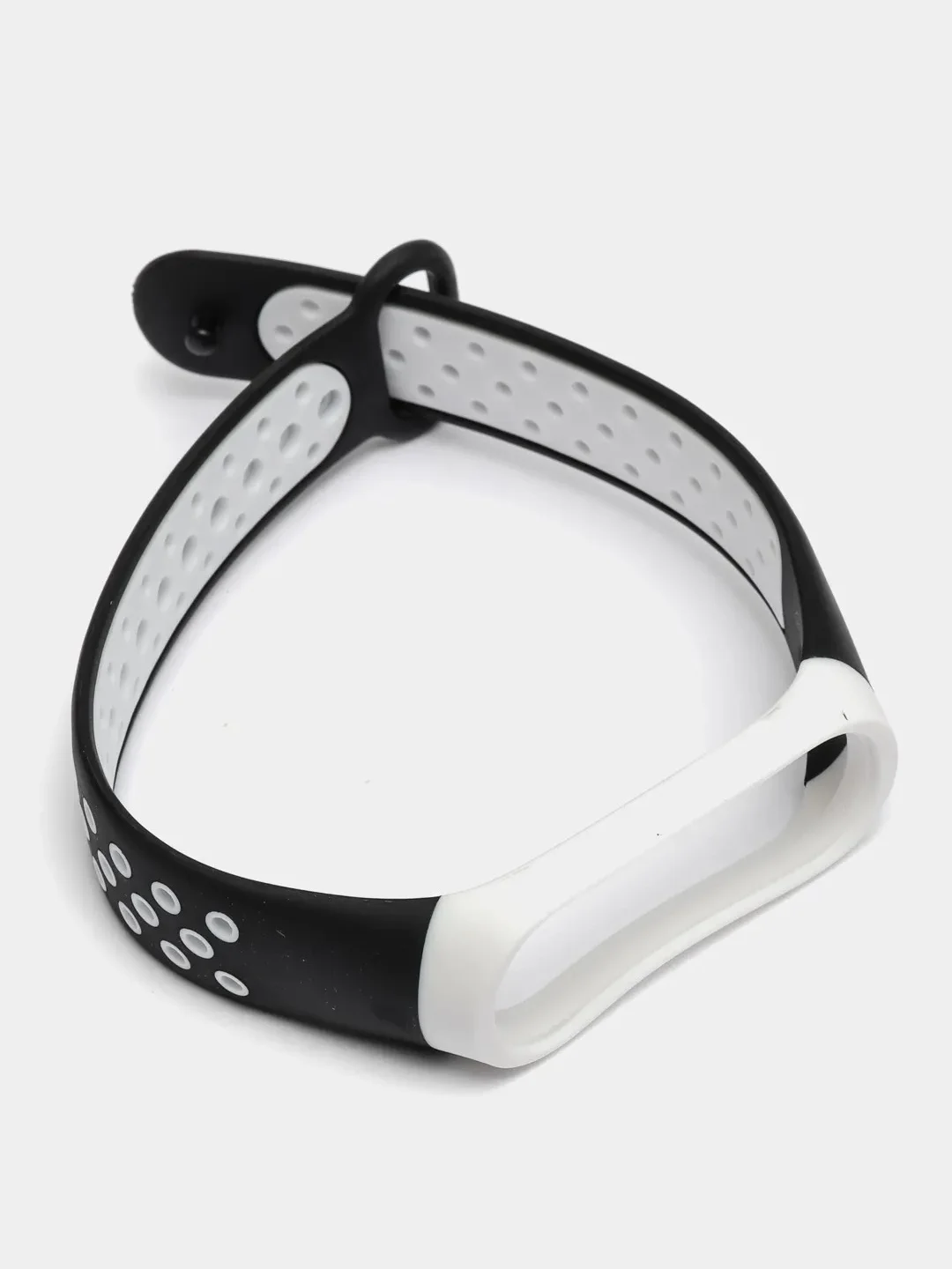 Черный перфорированный cиликоновый ремешок для Xiaomi Mi Band 3 и Mi Band 4, ми банд 3/4