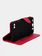 Фуксия кожаный PU чехол книжка Samsung Galaxy A12 / M12 , Самсунг Галакси А12/ М12