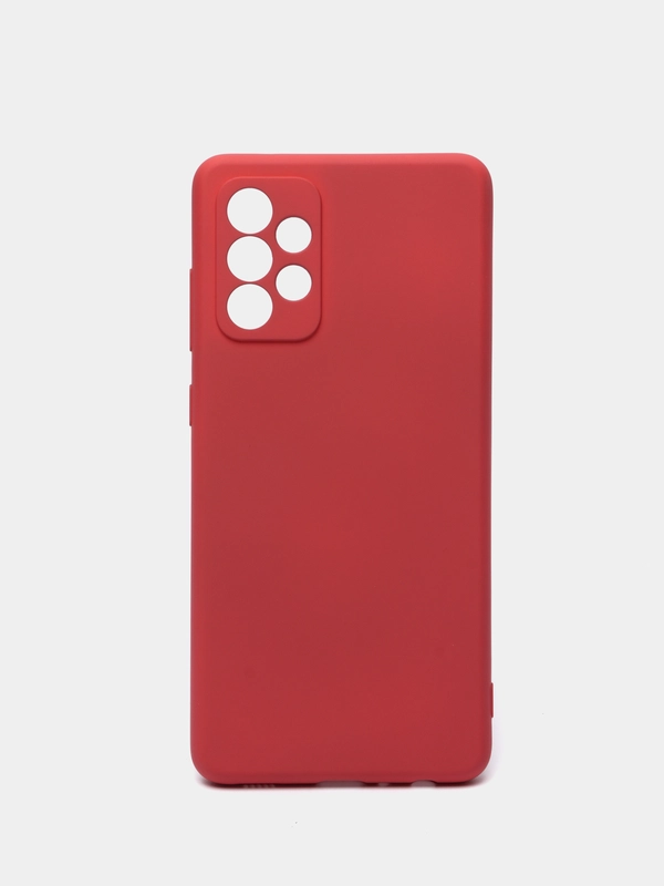 Чехол Silicone Case для Samsung Galaxy A72 с защитой камеры