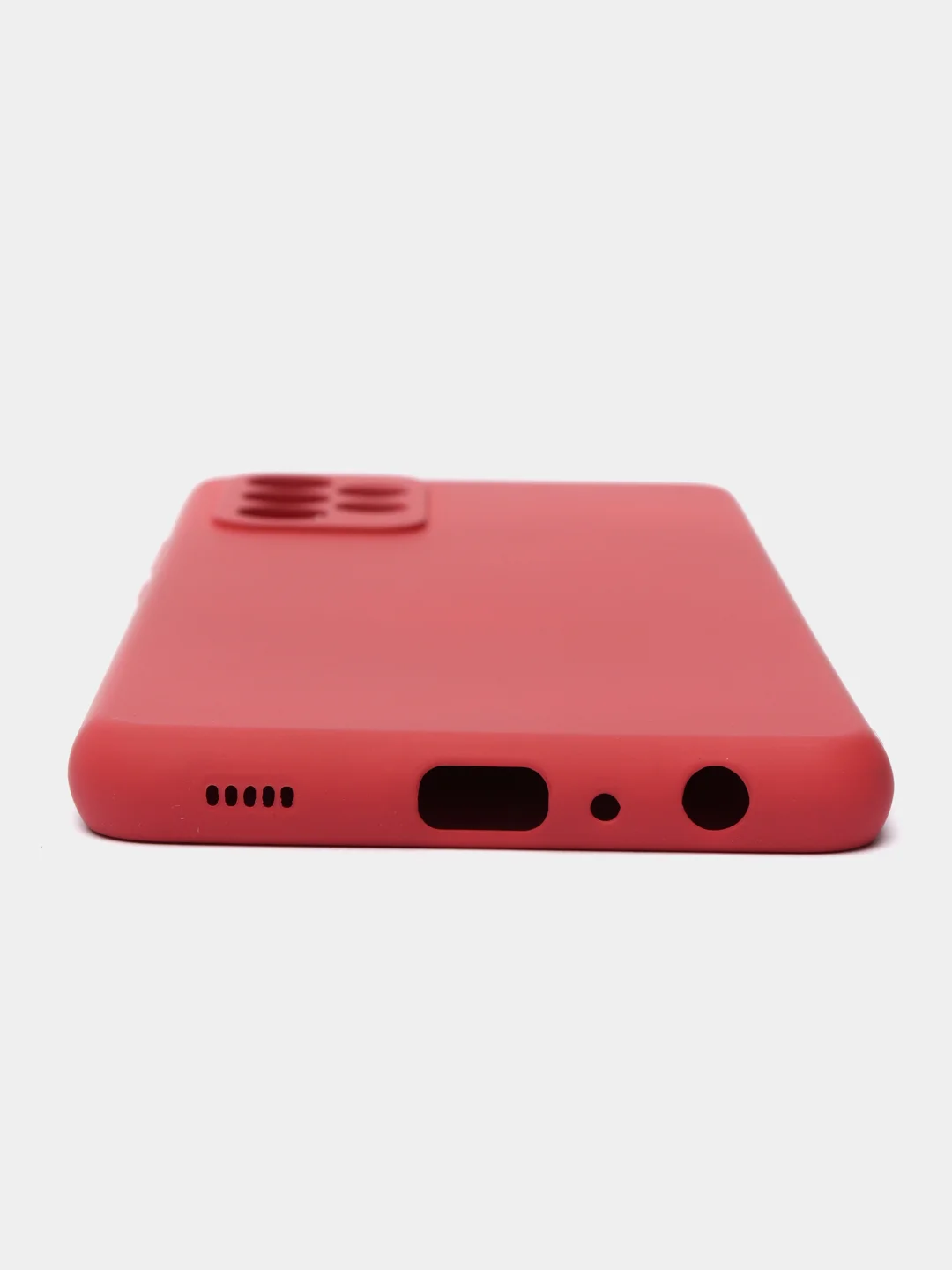 Багровый чехол Silicone Case для Samsung Galaxy A72 с защитой камеры