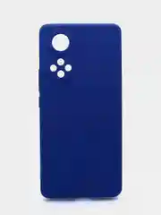 Голубой чехол силиконовый с микрофиброй и защитой камеры для Honor 50 (хонор)