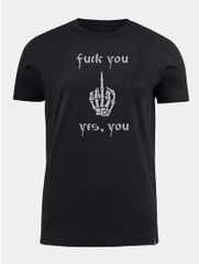 Футболка из хлопка, со светящимся в темноте принтом "Fuck you"