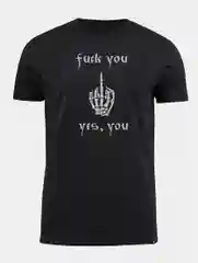 Футболка из хлопка, со светящимся в темноте принтом "Fuck you"