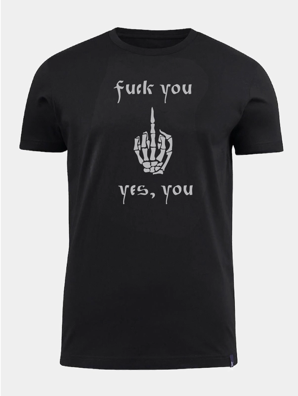 Футболка из хлопка, со светящимся в темноте принтом "Fuck you"
