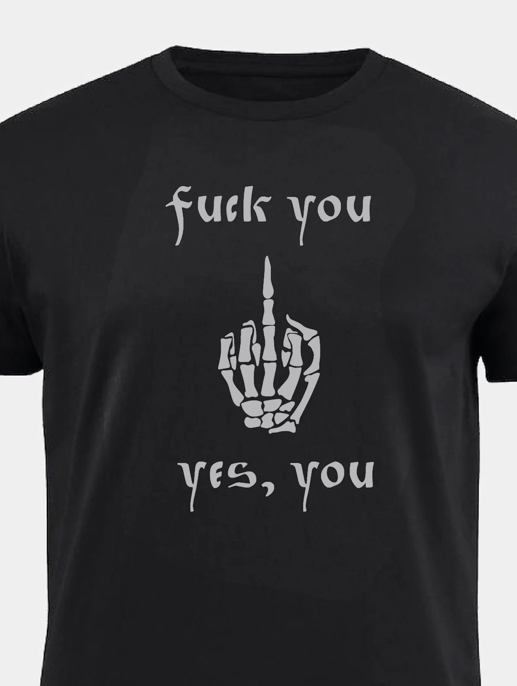 Футболка из хлопка, со светящимся в темноте принтом "Fuck you"