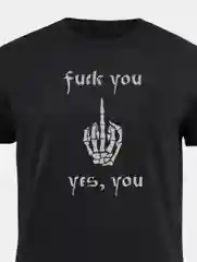 Футболка из хлопка, со светящимся в темноте принтом "Fuck you"