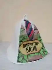 Светло-оранжевый шапка банная с надписью