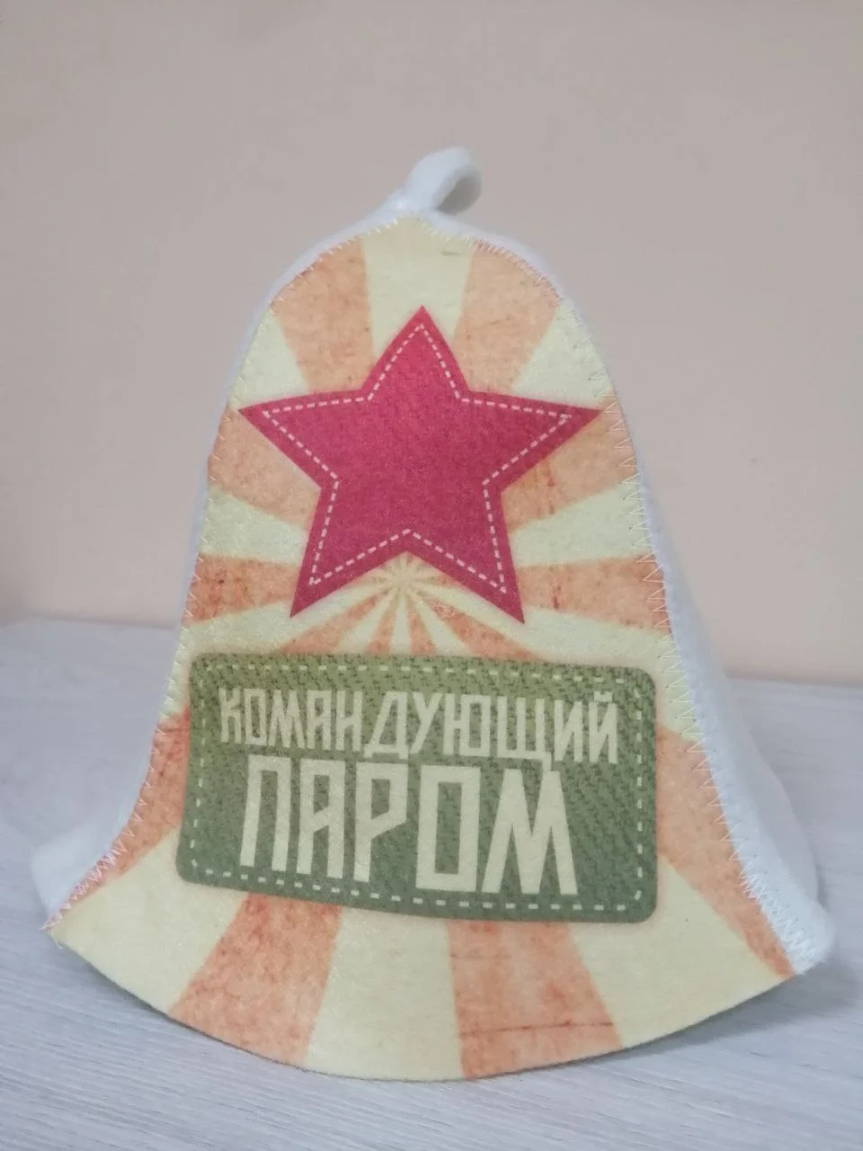 Серый шапка банная с надписью
