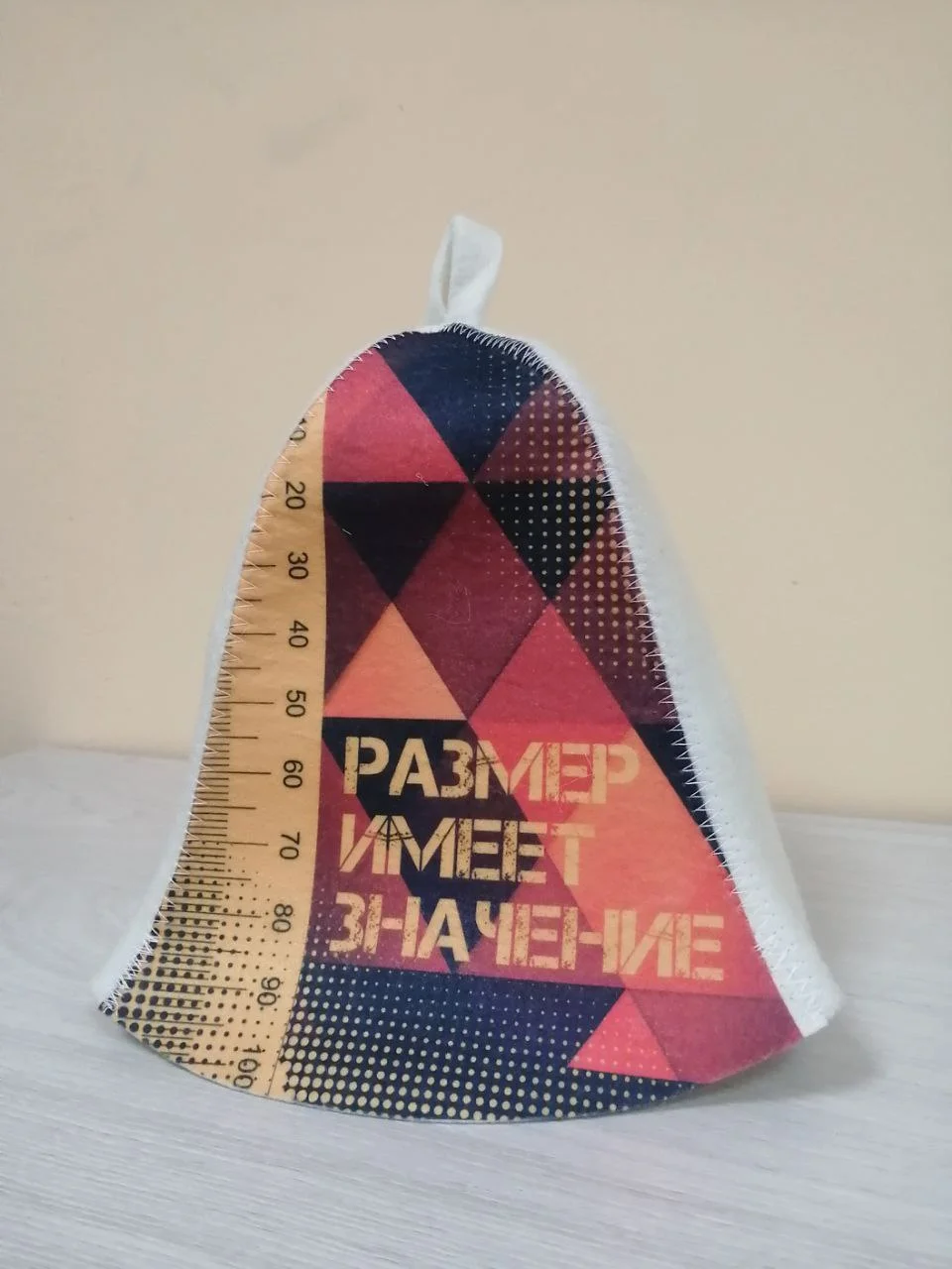 Синий шапка банная с надписью