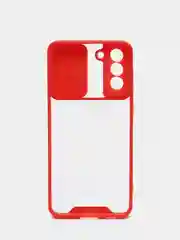 Красный чехол Samsung Galaxy S21+/S21 Plus, Галакси С21+, пластиковый прозрачный с защитой камеры