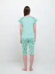 Мятный пижама женская, с бриджами