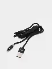 Черный кабель зарядный lightning, type-c, магнитный, для айфон, андроид 1,2 м
