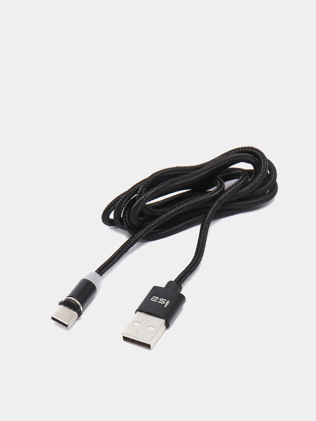 Черный кабель зарядный lightning, type-c, магнитный, для айфон, андроид 1,2 м