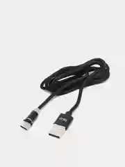 Черный кабель зарядный lightning, type-c, магнитный, для айфон, андроид 1,2 м