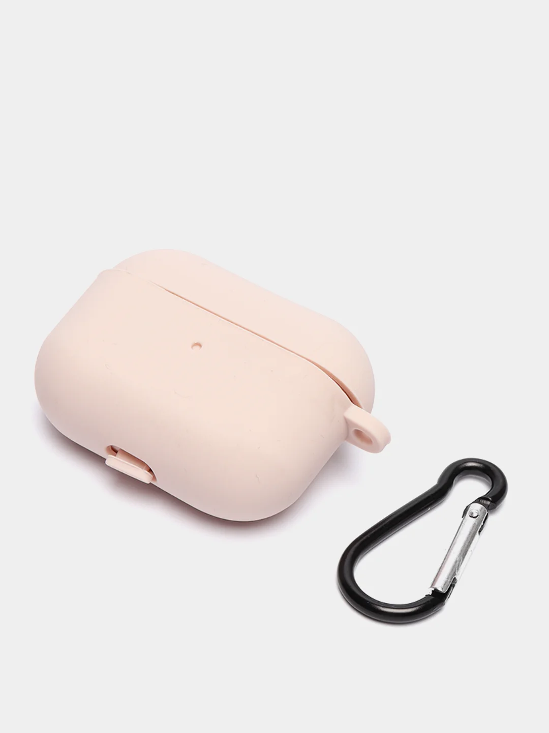 Бежевый силиконовый чехол для Apple Airpods Pro (с карабином)