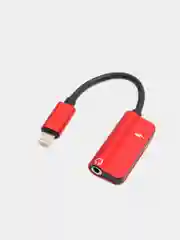 Золотой переходник адаптер 2в1 для наушников AUX аукс 3.5 мм и Lightning iPhone на айфон