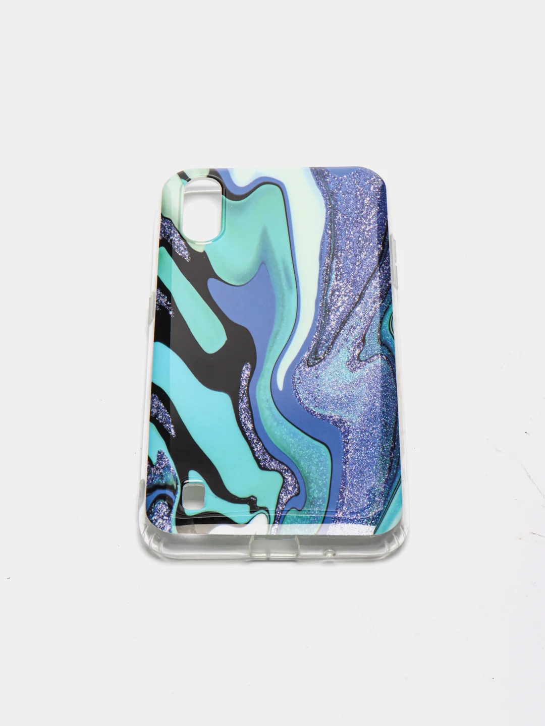 Бирюзовый чехол Samsung Galaxy A01 / M01, Галакси А01 / М01, силиконовый, с мраморным рисунком
