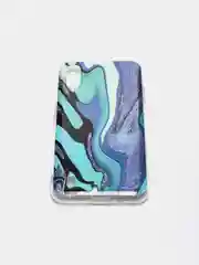 Бирюзовый чехол Samsung Galaxy A01 / M01, Галакси А01 / М01, силиконовый, с мраморным рисунком
