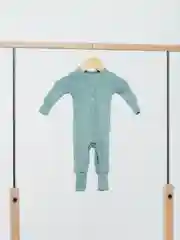 Оливковый комбинезон детский для новорожденных нательный бельевой