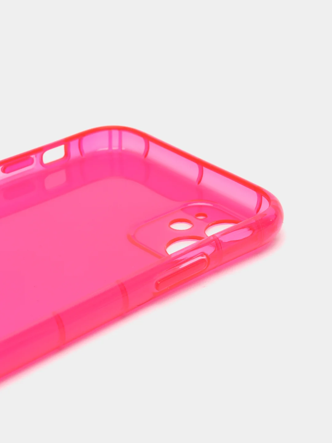 Розовый чехол для iPhone 11 прозрачный цветной силиконовый