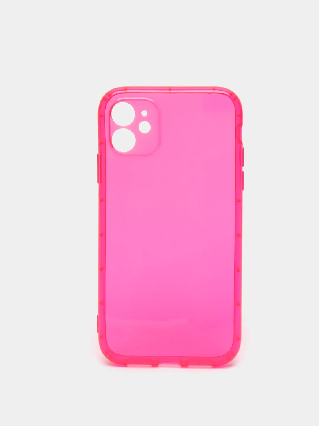 Розовый чехол для iPhone 11 прозрачный цветной силиконовый