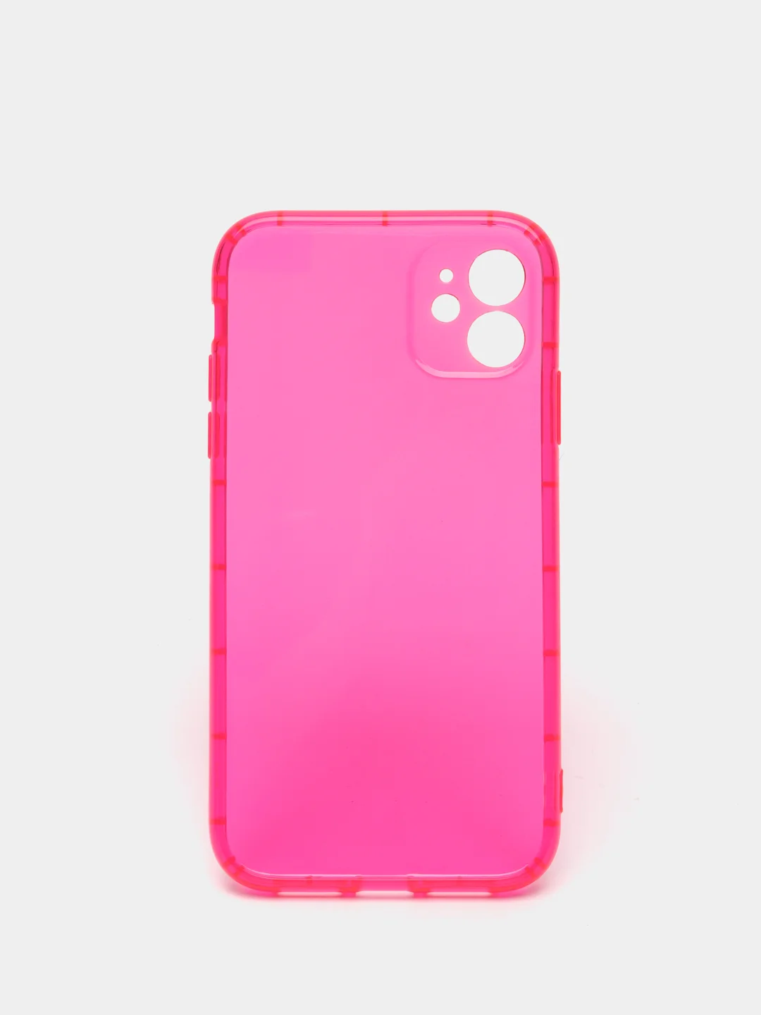 Розовый чехол для iPhone 11 прозрачный цветной силиконовый