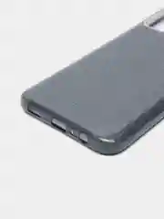 Черный чехол силиконовый с блестками для Samsung Galaxy A02S Противоударный чехол