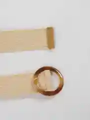 Светло-жёлтый ремень холщовый с пряжкой из пласмассы