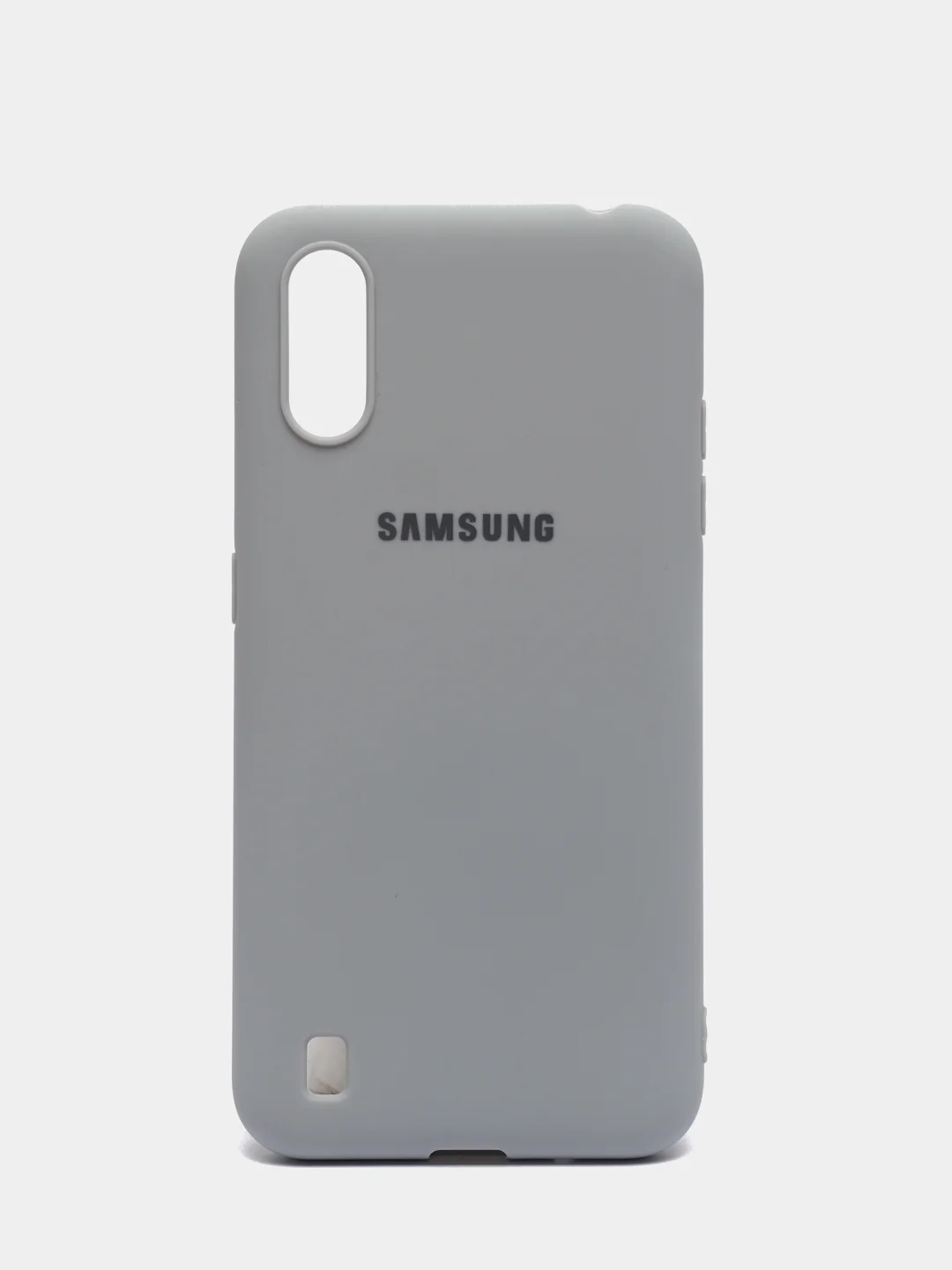 Серый чехол Samsung Galaxy A01 / M01, Галакси А01 / М01 силиконовый матовый с мягким подкладом