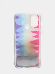 Терракотовый чехол Samsung Galaxy M31 (Самсунг Галакси М31) переливающийся жидкий с блестками