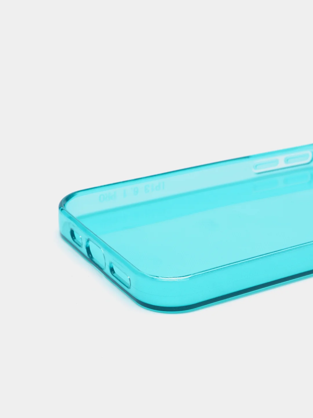 Бирюзовый чехол защитный силиконовый плотный с закрытым низом для iPhone 13 / Pro / Pro Max / mini