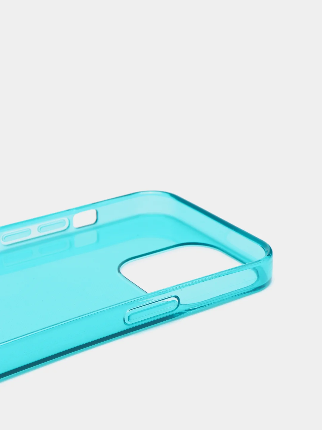 Бирюзовый чехол защитный силиконовый плотный с закрытым низом для iPhone 13 / Pro / Pro Max / mini
